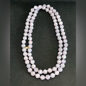 HEIDI DAUS Lilac Purple Beaded Long Necklace Single Strand EUC Estate Find